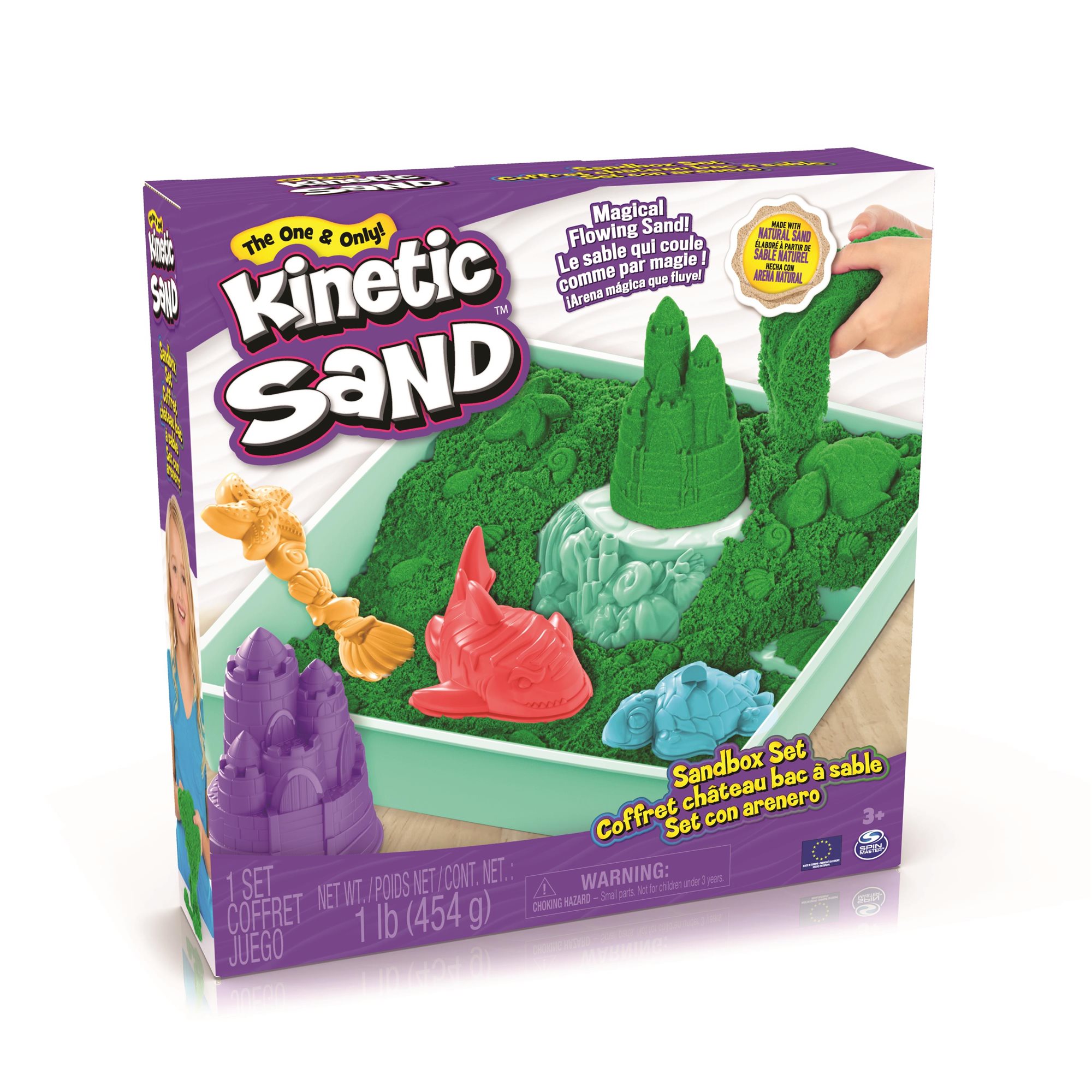 Kinetic Sand Krabice tekutého písku s podložkou Zelená