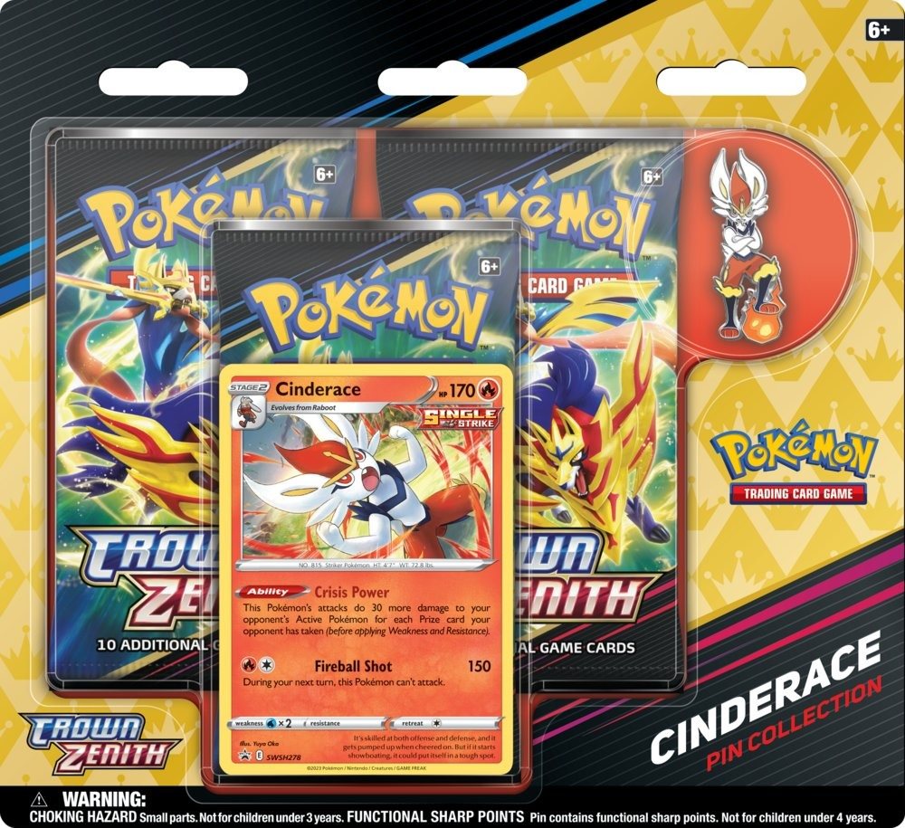 Pokémon TCG: SWSH12.5 Crown Zenith Pin Collection - Cinderace