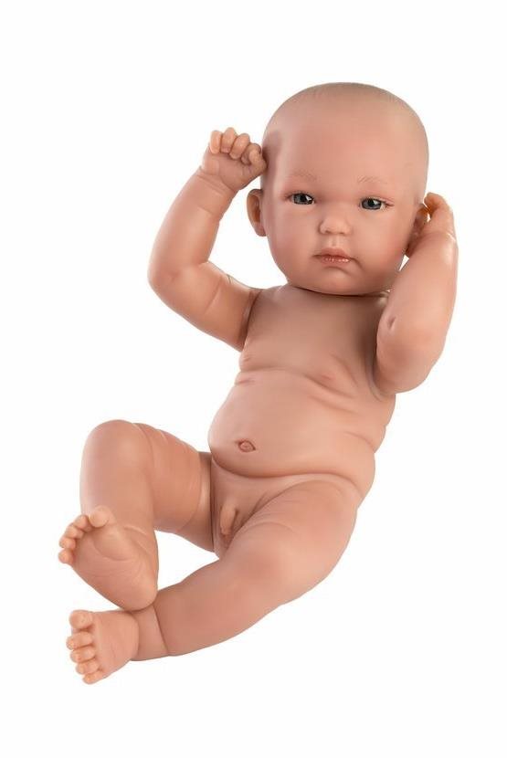 Llorens 63501 New Born Kisfiú - élethű újszülött játékbaba teljesen vinyl testtel - 35 cm