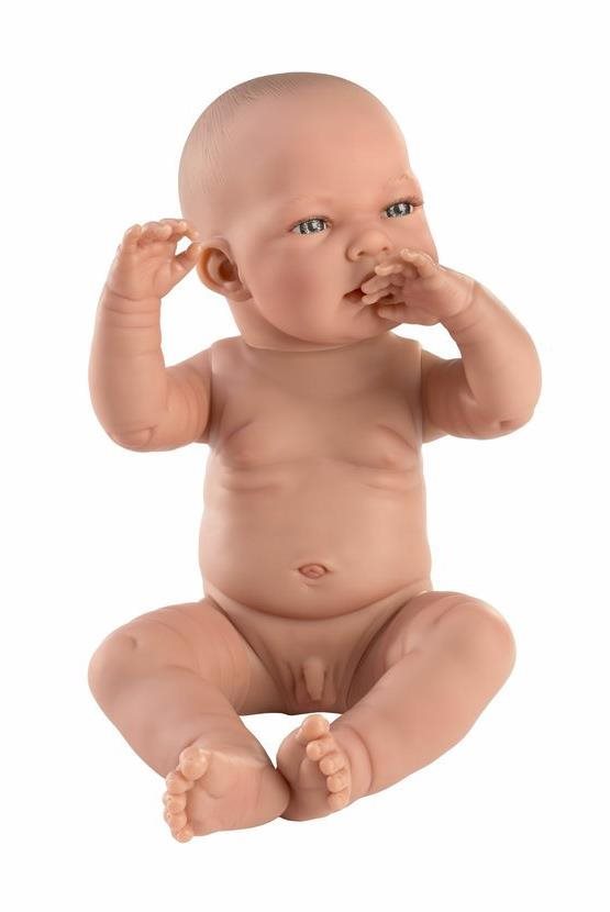 Llorens 84301 New Born Kisfiú - élethű újszülött játékbaba teljesen vinyl testtel - 43 cm