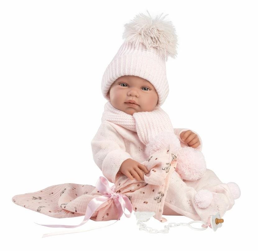 Llorens 84338 New Born kislány - élethű játékbaba teljes vinyl testtel - 43 cm