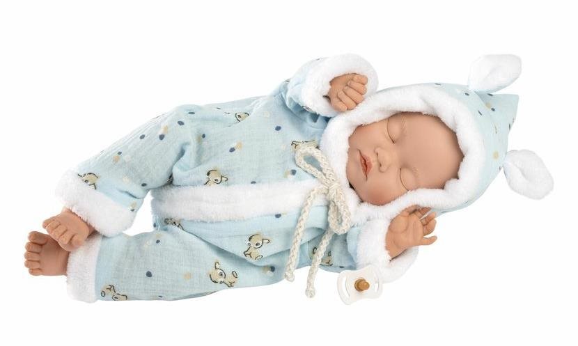 Llorens 63301 Little Baby - alvó élethű játékbaba puha szövet testtel - 32 cm