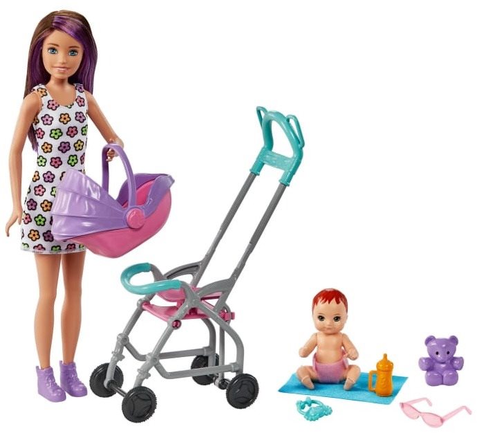 Barbie bébiszitter játékkészlet - babakocsi