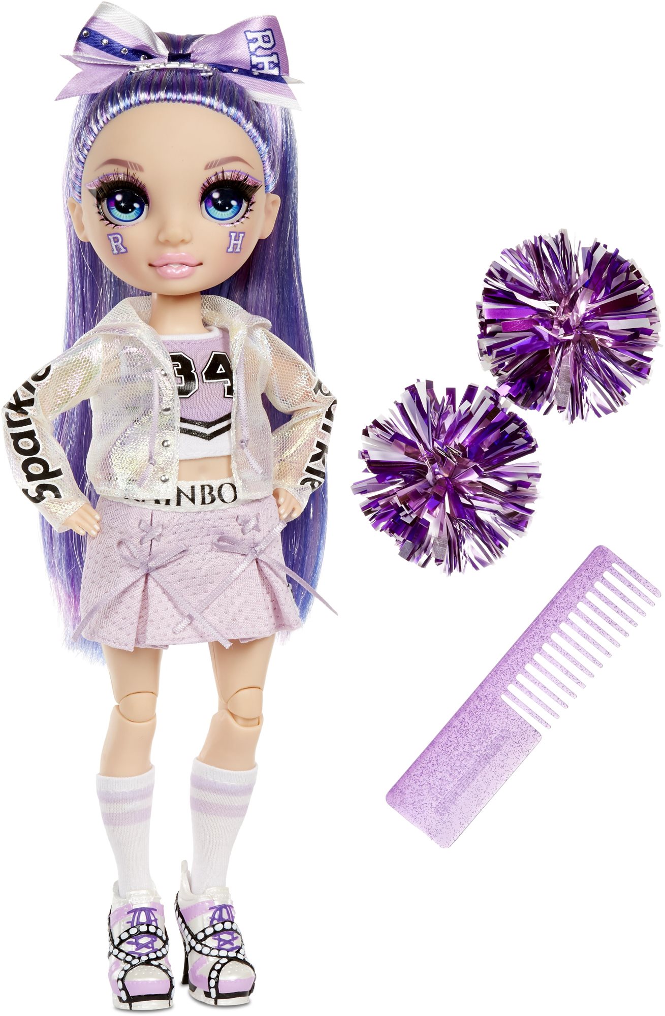 Rainbow High Fashion baba - Cheerleader - Violet Willow (lila)