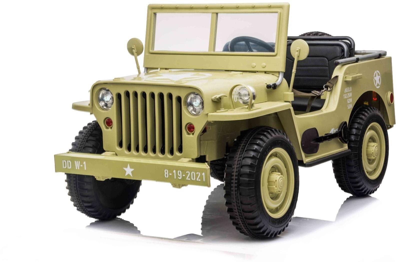 Elektromos autó gyerekeknek USA ARMY 4X4, 3 személyes, bézs