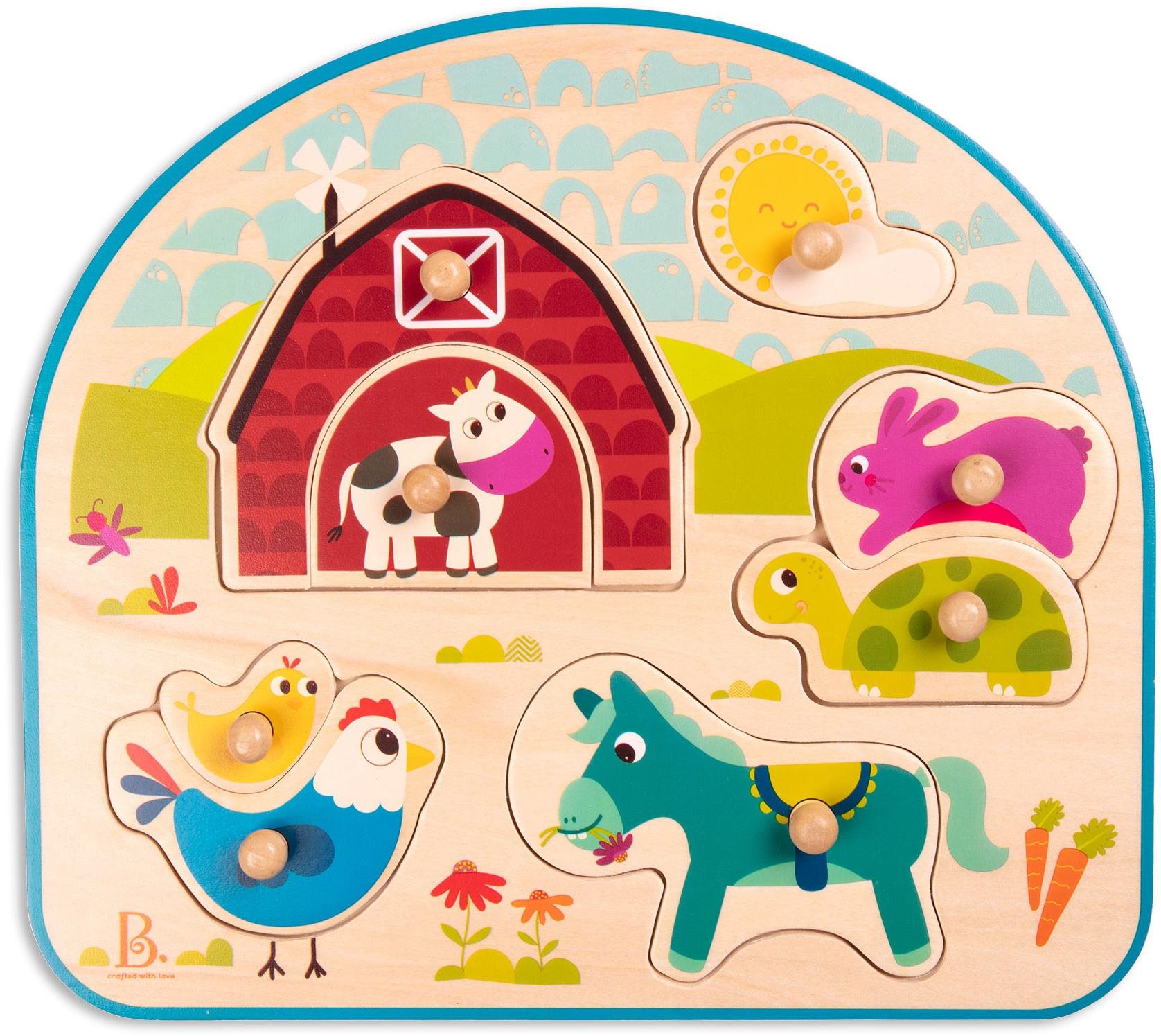 B-Toys Fa puzzle fogórészekkel - Farm