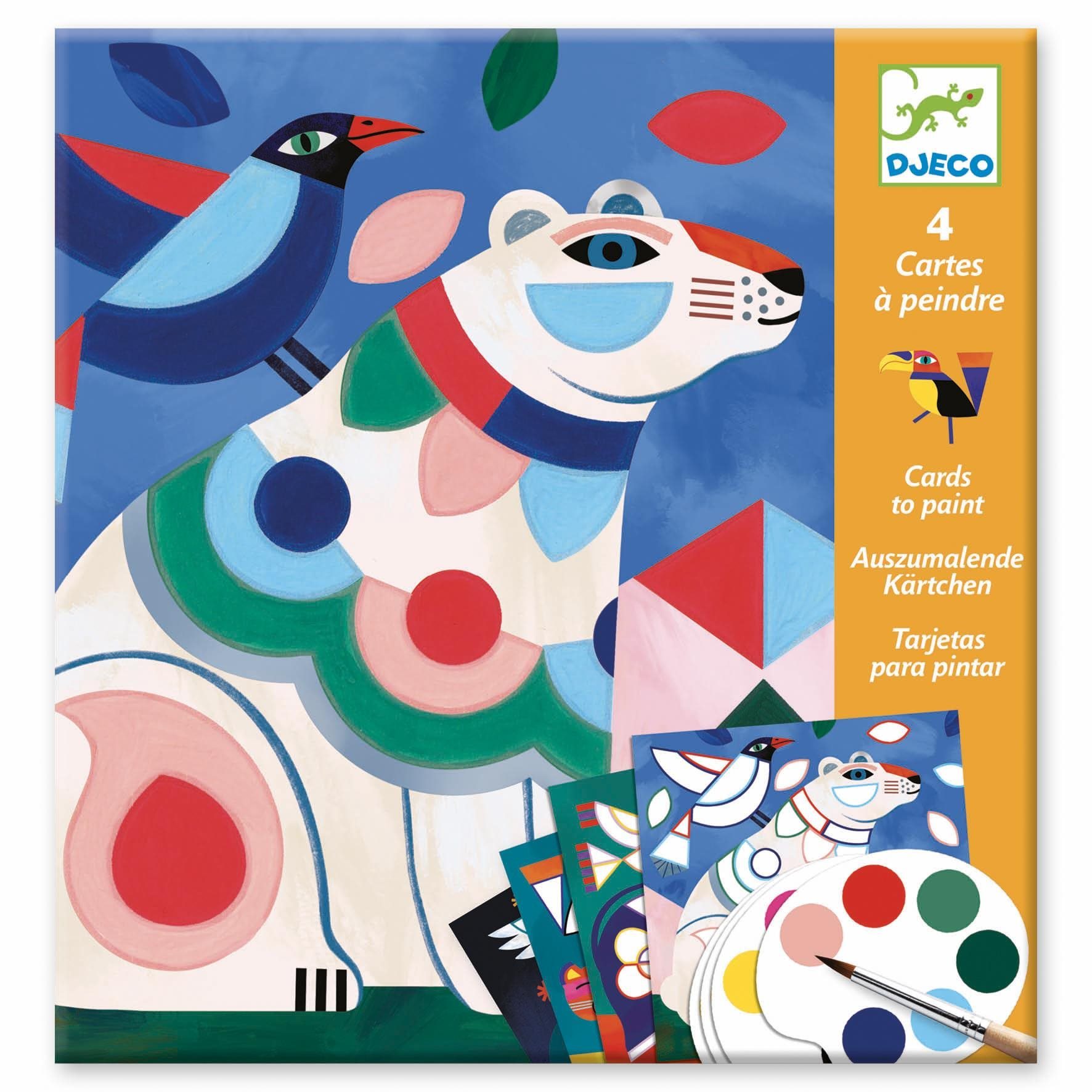 Kifestőkönyv Színező oldal vízfestékekkel Színes állatok
