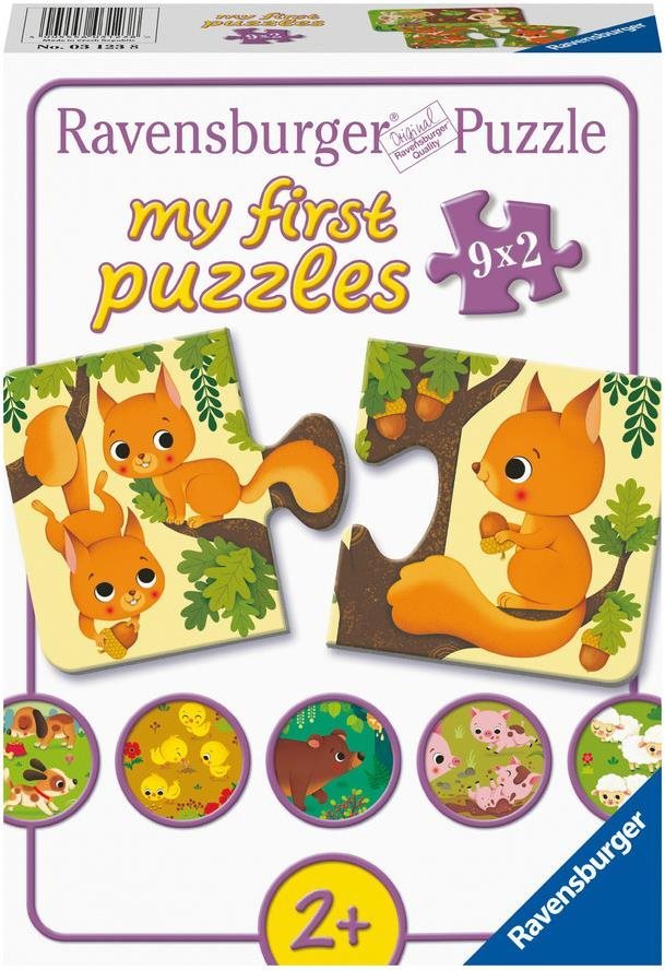 Ravensburger Puzzle 031238 Az első puzzle-m Állatkák és állatkölykök 9x2 db