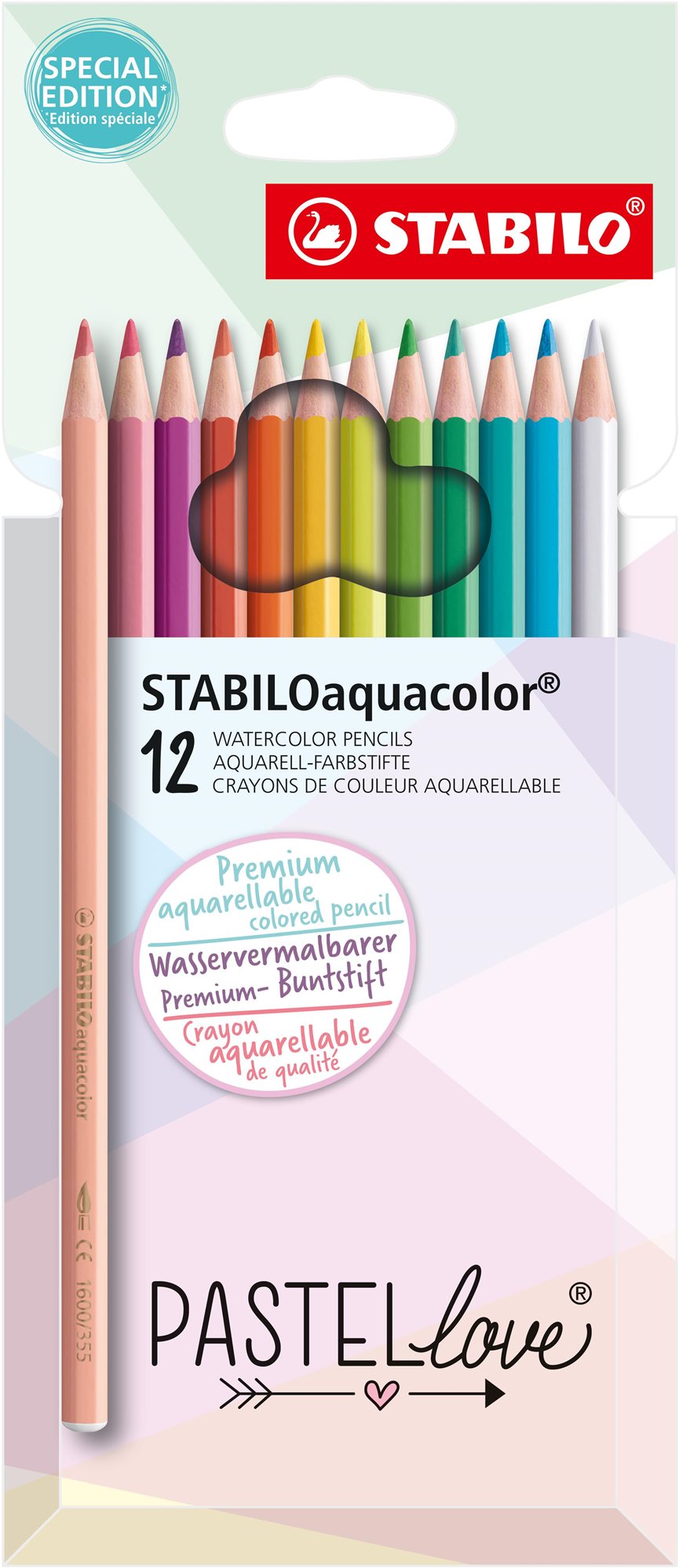 STABILOaquacolor - Pastellove - 12 db-os szett - 12 különböző szín