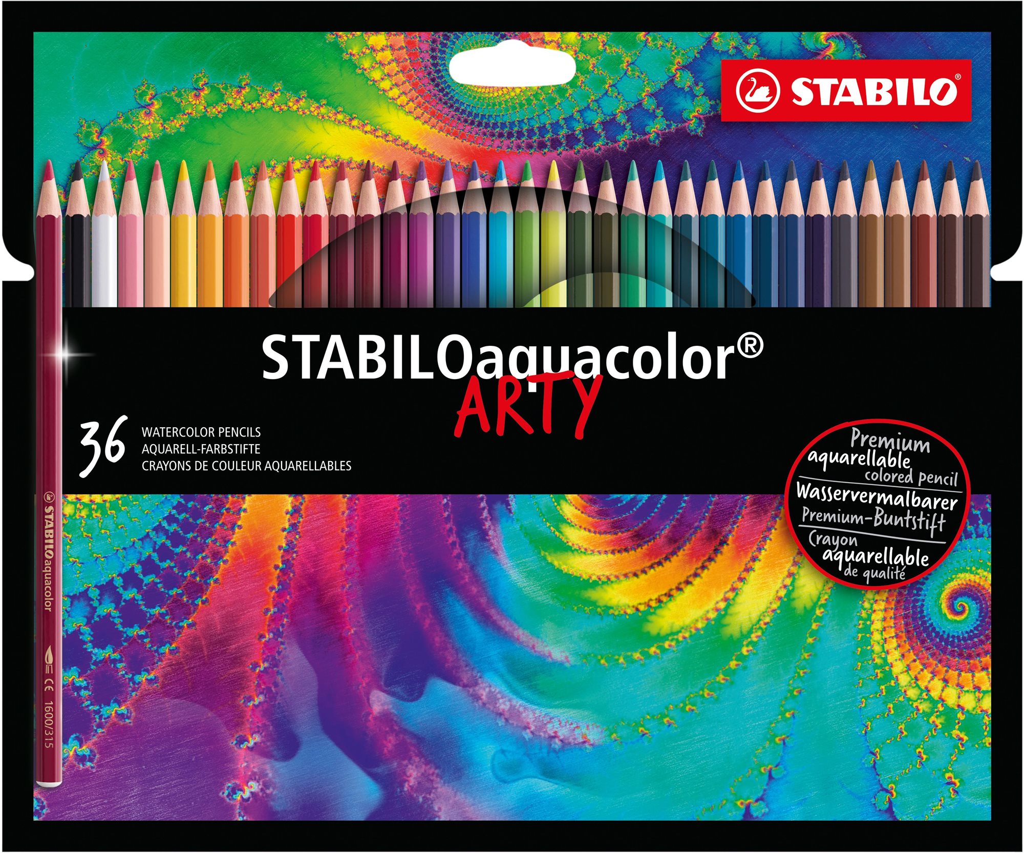 Színes ceruza STABILOaquacolor - ARTY - 36 db-os szett - 36 különböző szín