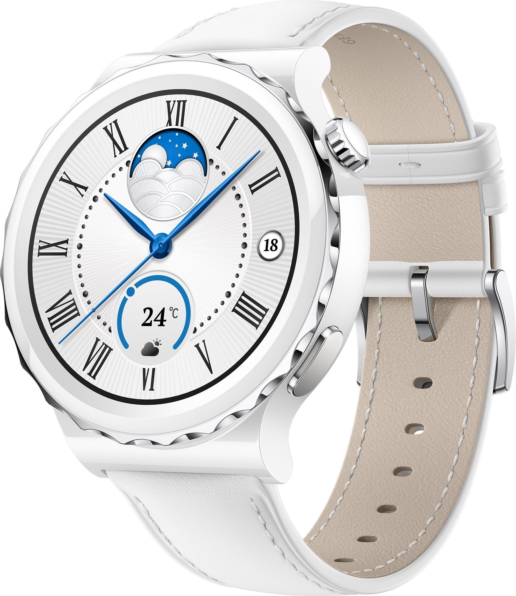 Huawei Watch GT 3 Pro 43 mm White Leather Strap