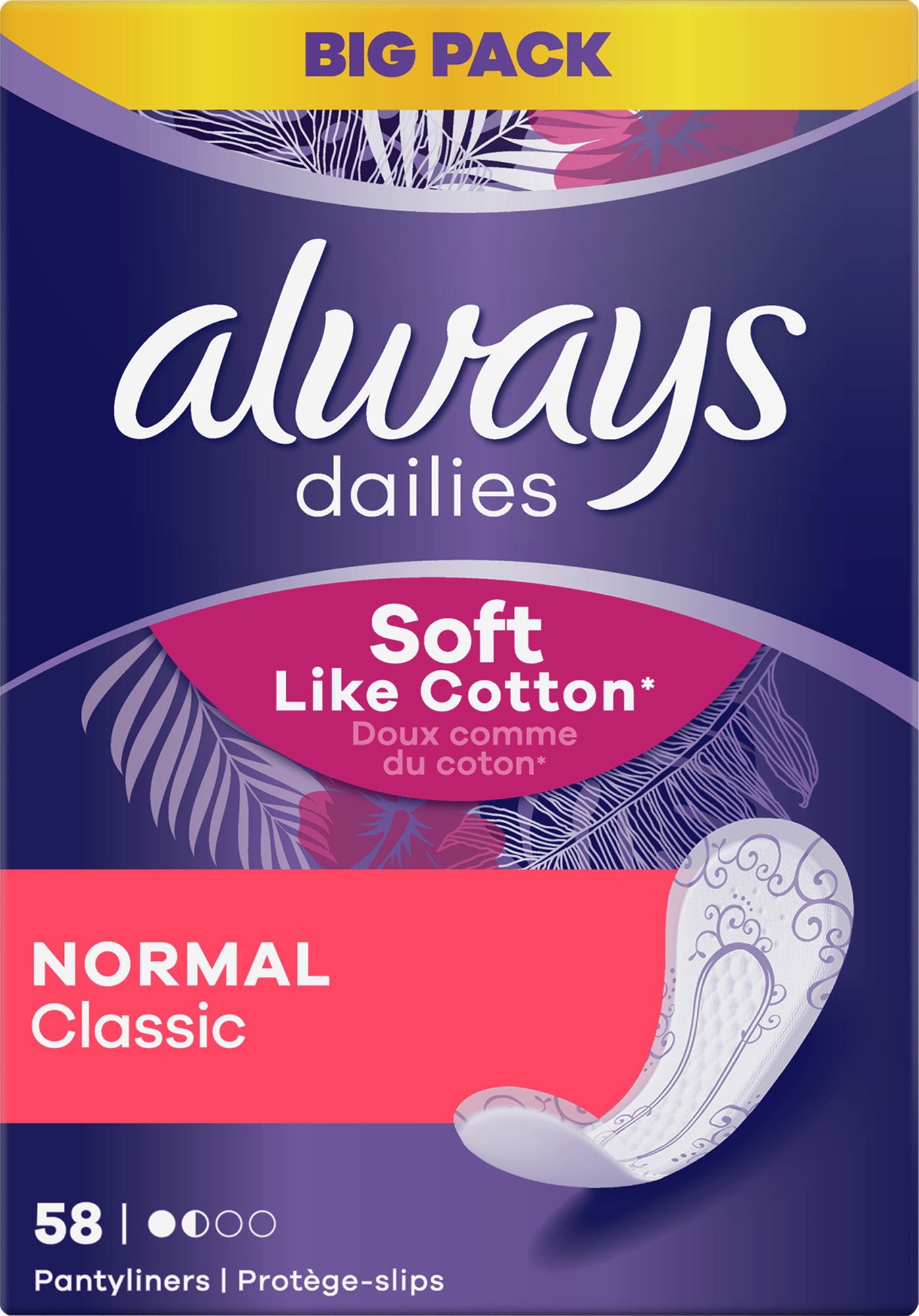 ALWAYS Dailies Soft Like Cotton Normal, 58 db