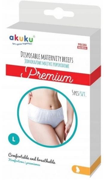 AKUKU eldobható szülés utáni bugyi Premium, méret: L, 5 darab