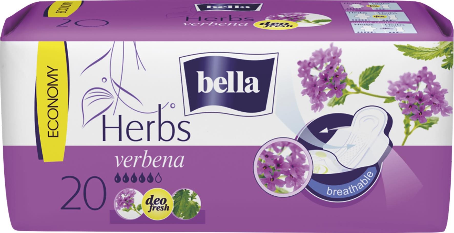 Egészségügyi betét BELLA Herbs Verbena 20 db