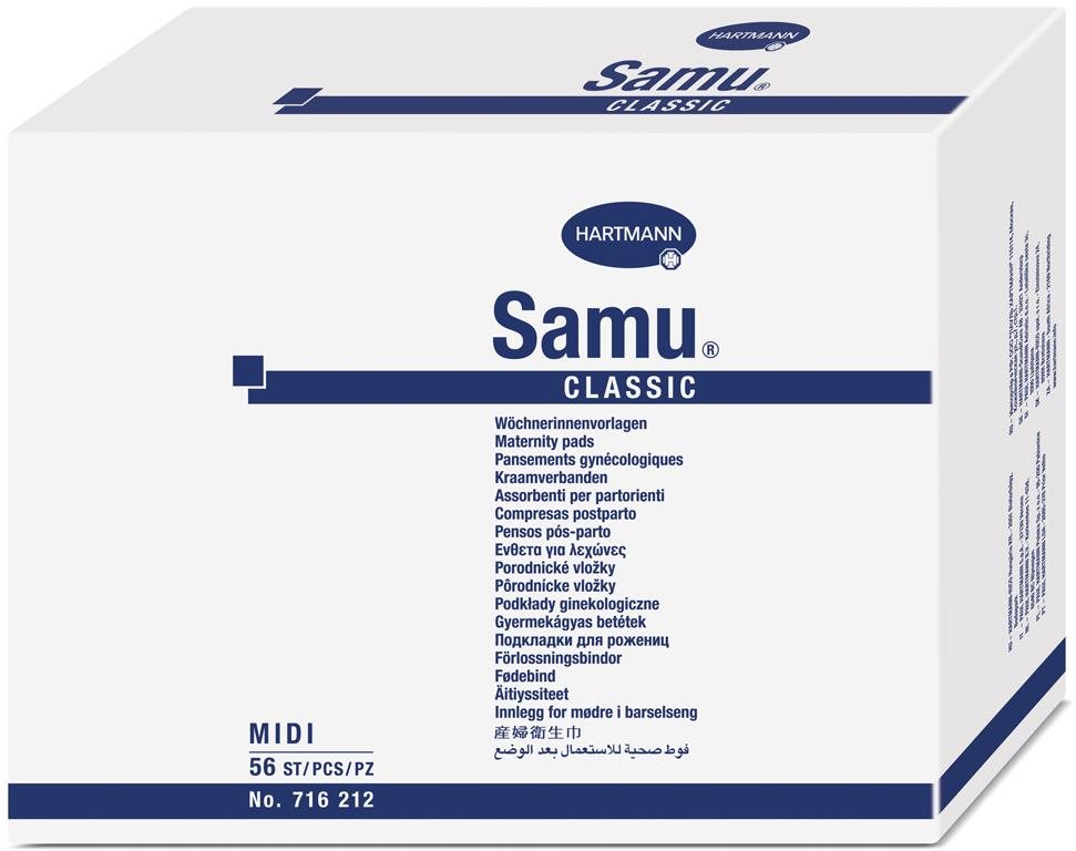 SAMU Classic Midi porodnické vložky, 56 ks