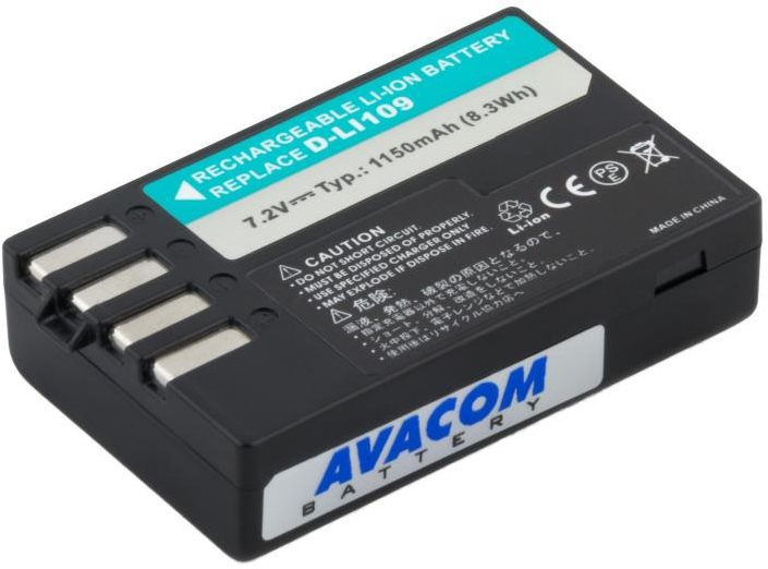 Avacom akkumulátor Pentax D-LI109 készülékhez, Li-Ion 7.2V 1100mAh 7.9Wh