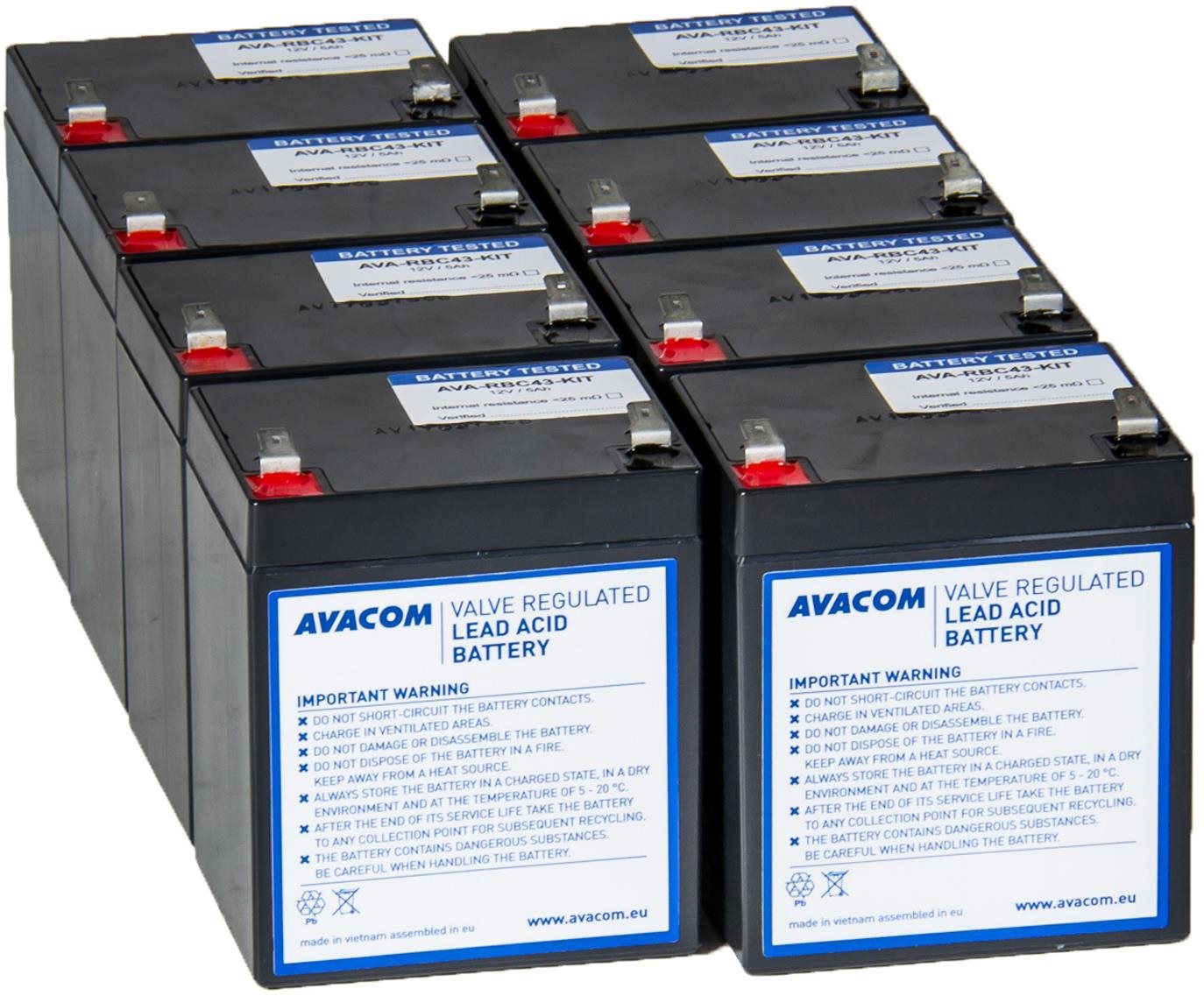 Avacom RBC43 csere UPS akkumulátor (8 db)