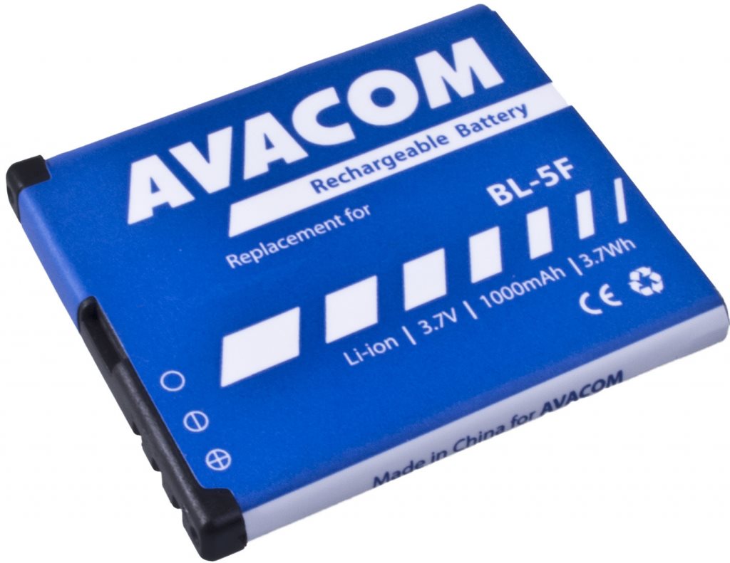 AVACOM akkumulátor Nokia N95, E65, Li-Ion 3,6V 1000mAh (BL-5F helyett)