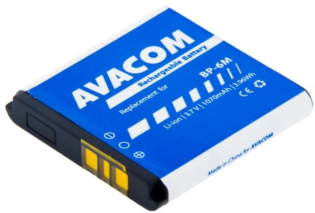 AVACOM akkumulátor Nokia 6233, 9300, N73 készülékekhez, Li-Ion 3,7V 1070mAh (BP-6M helyett)