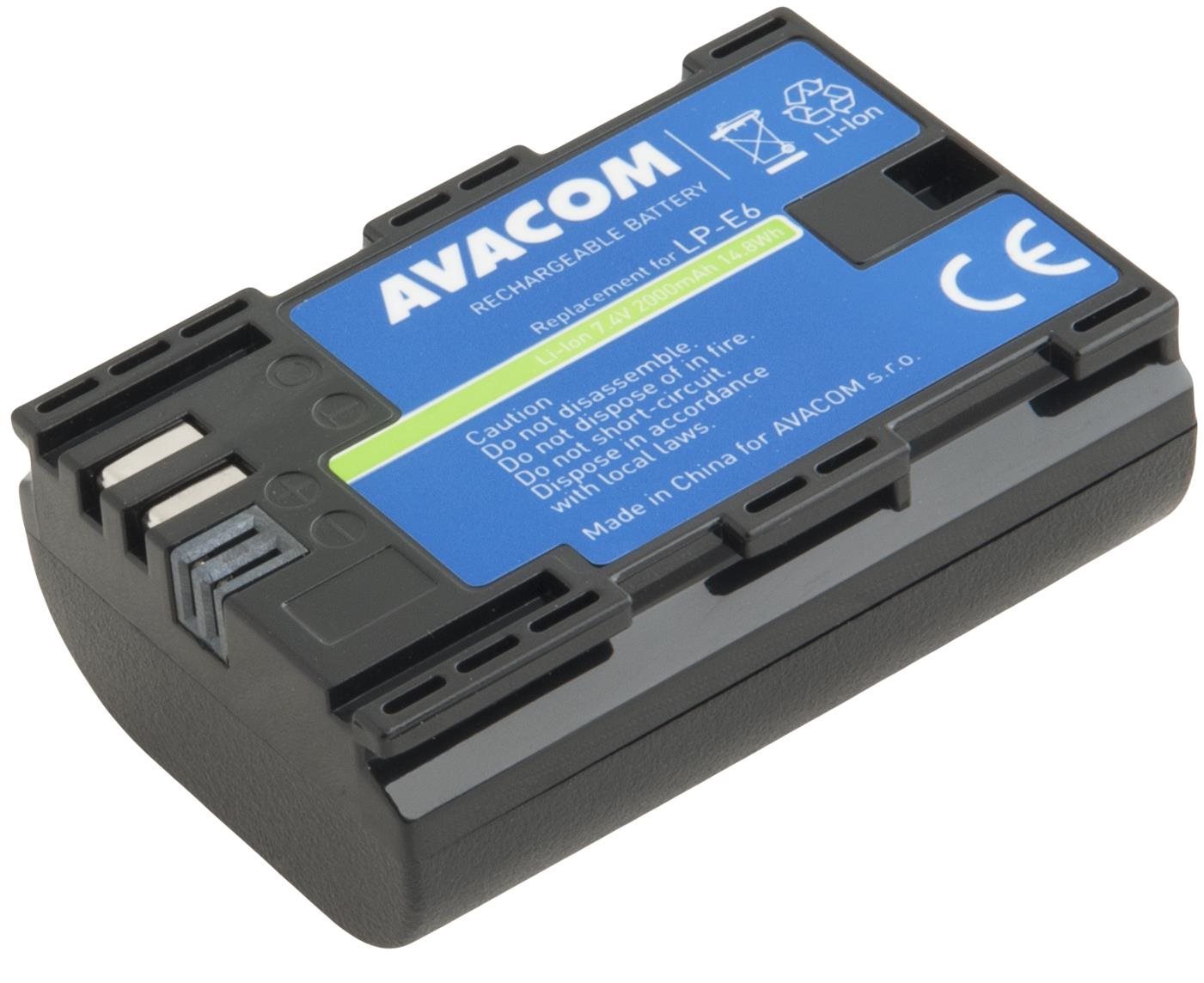 AVACOM akku Canon LP-E6 helyett Li-Ion 7,4 V 2000 mAh 14,8 Wh