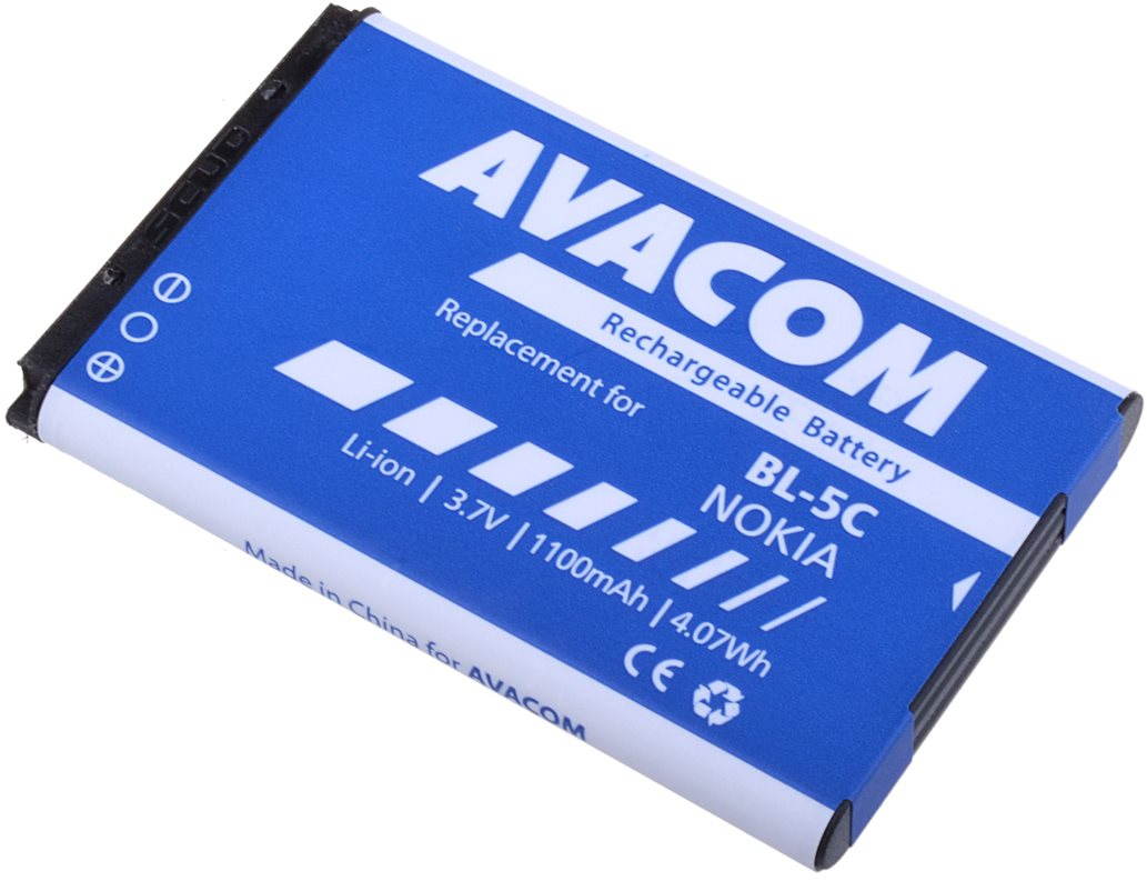 AVACOM akkumulátor Nokia 6230, N70 készülékekhez, Li-ion, 3,7 V, 1100 mAh (BL-5C helyett)