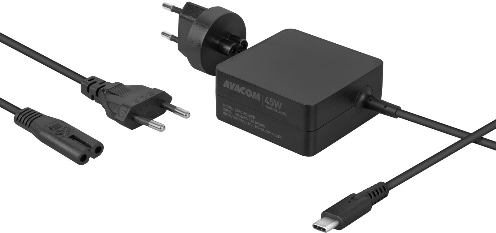 Univerzális hálózati adapter AVACOM USB Type-C 45W Power Delivery