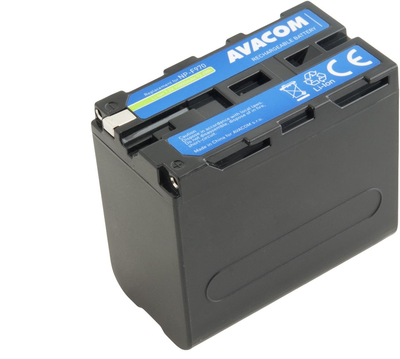 Avacom a Sony NP-F970 helyett Li-Ion 7,2 V 10050 mAh 72,4 Wh LED indikátor