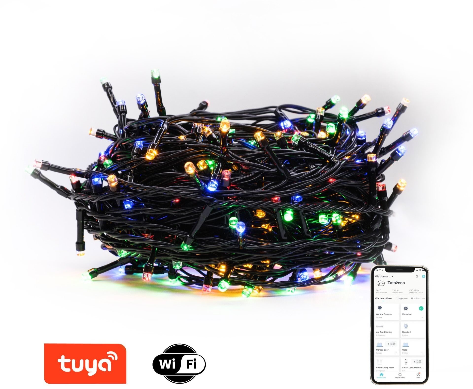 Immax NEO LITE karácsonyi LED okosvilágítás - 40 m füzér, 400 darab izzó, WW+RGB, WiFi, TUYA
