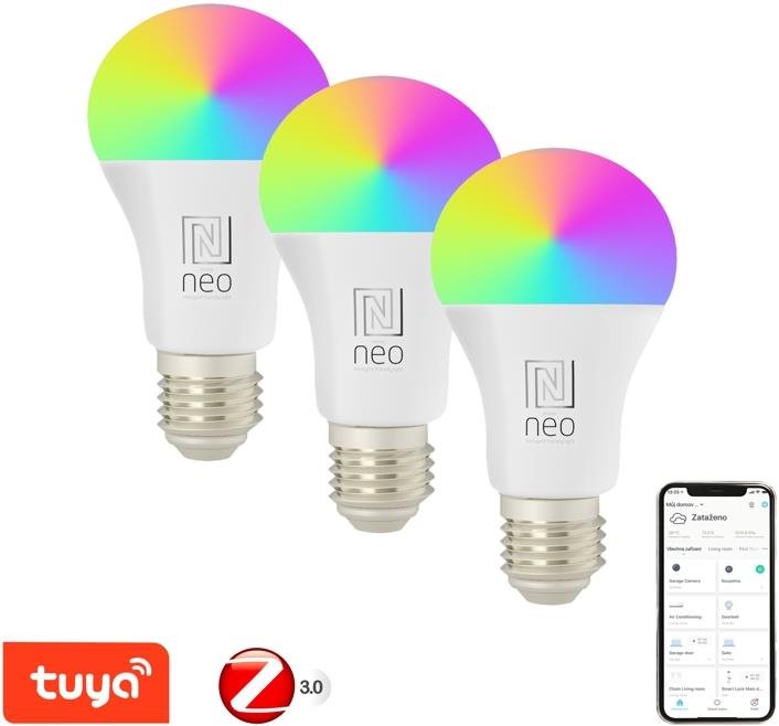 Immax NEO Smart szett 3x LED izzó E14 6W RGB+CCT színes és fehér, dimmelhető, Zigbee