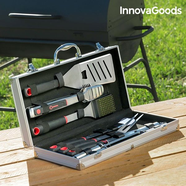 Barbecue 11 db-os rozsdamentes grillező készlet, dobozban - InnovaGoods