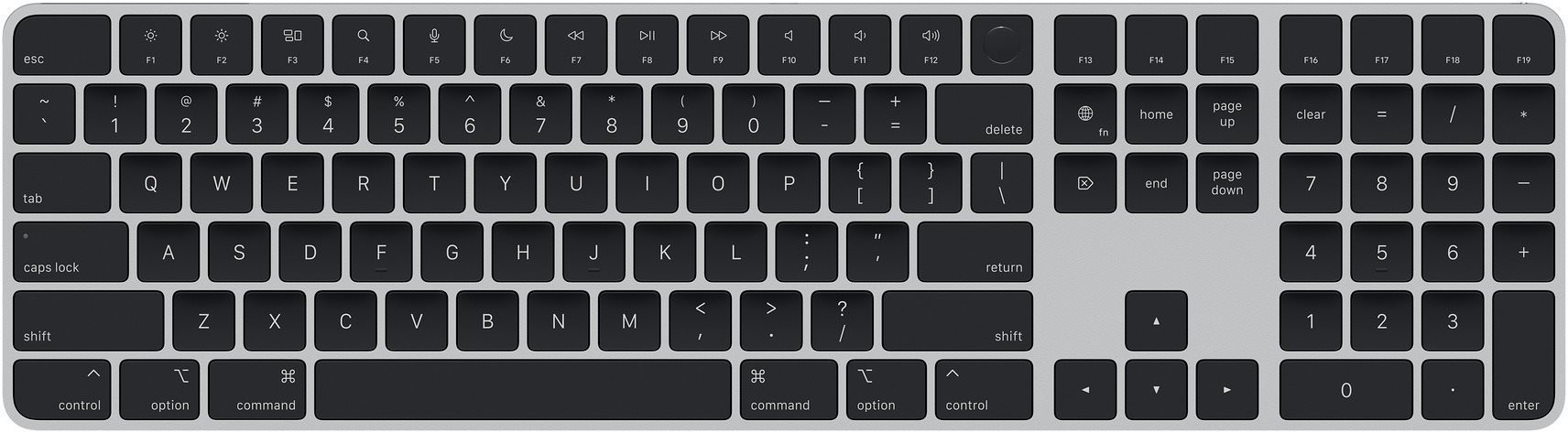 Apple Magic Keyboard Touch ID-val és számbillentyűzettel, fekete - US