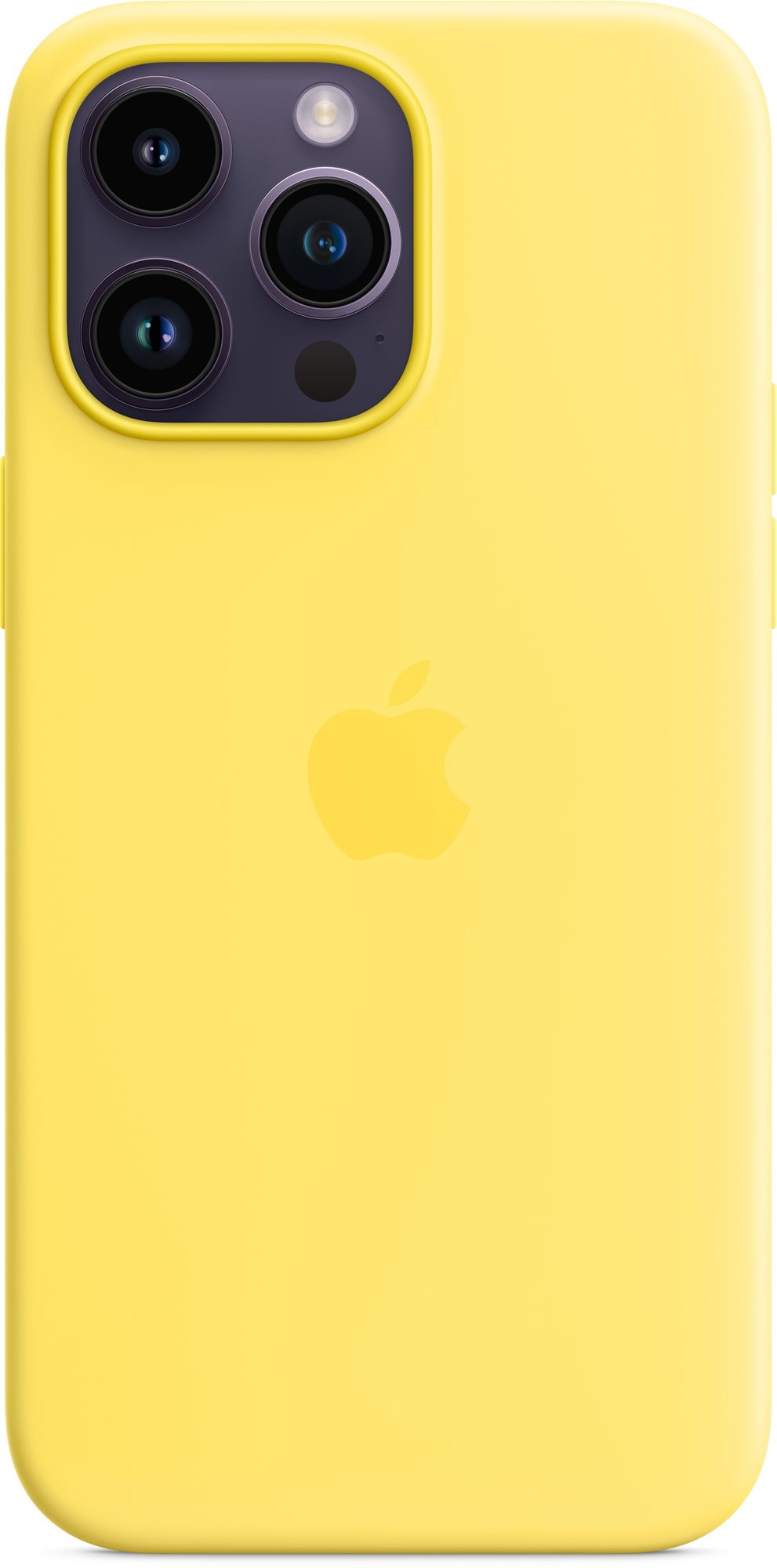 MagSafe-rögzítésű Apple iPhone 14 Pro Max-szilikontok – kanárisárga