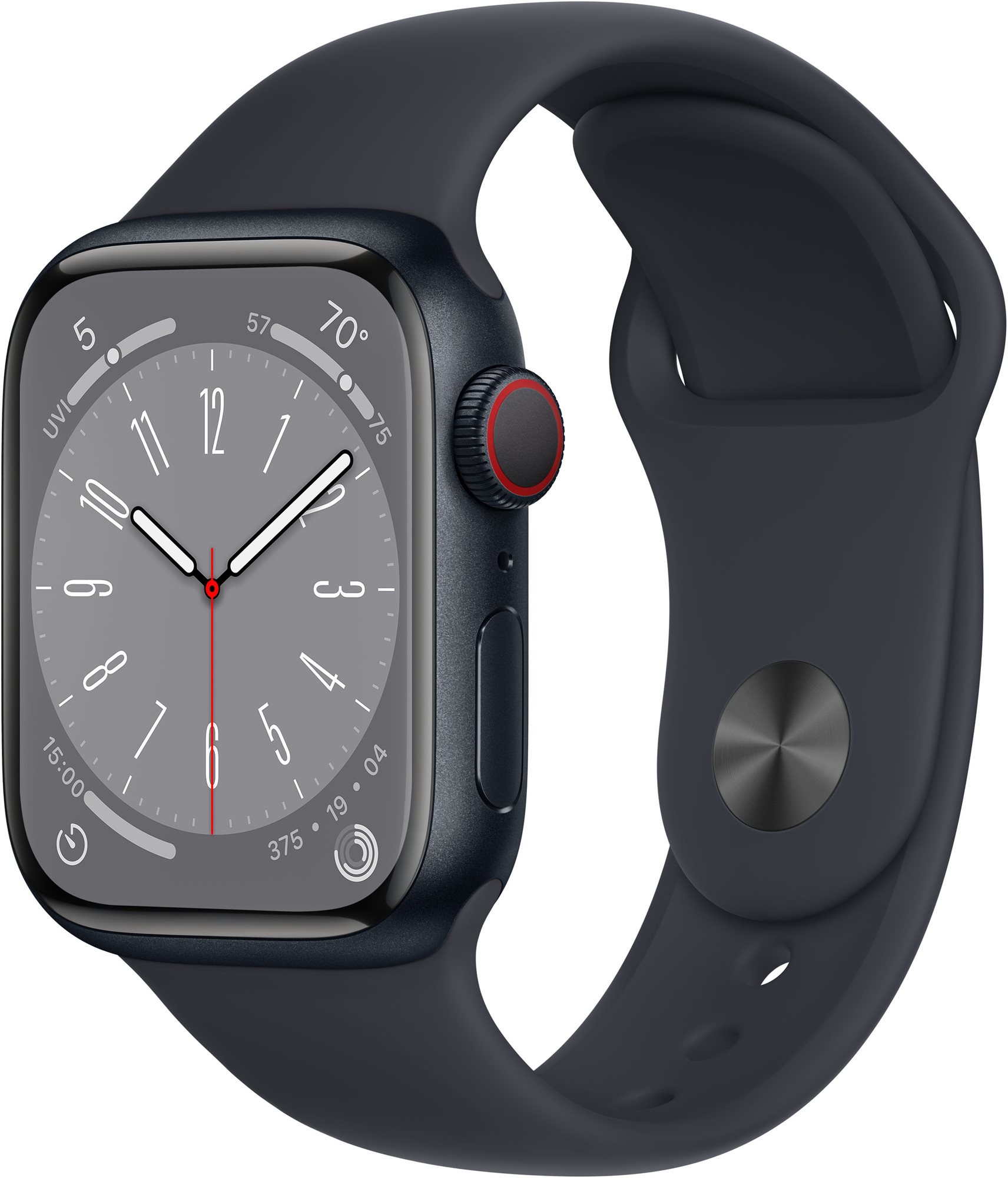 Apple watch series 8 41mm cellular - éjfekete alumínium tok, éjfekete sport szíj