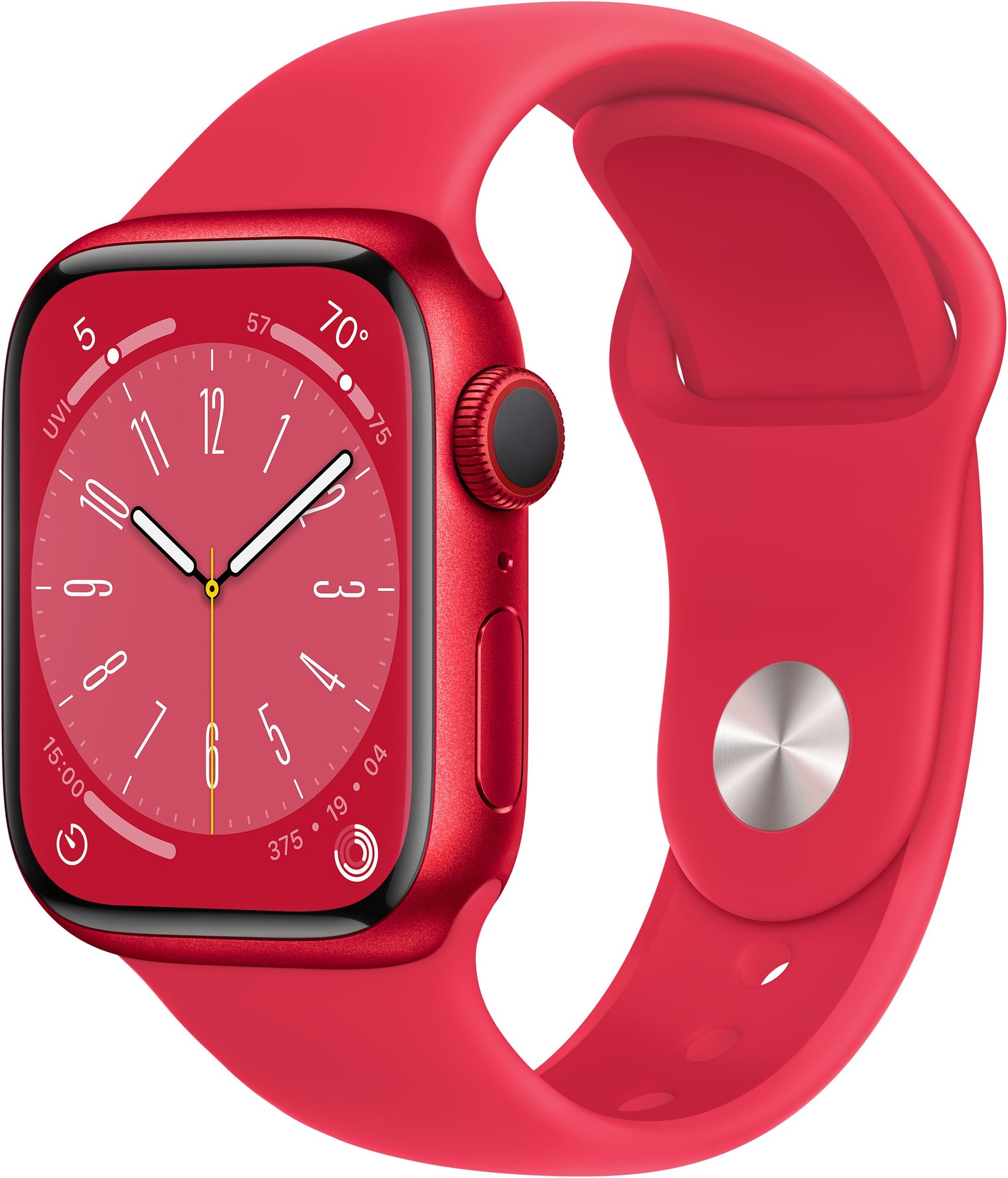 Apple watch series 8 41mm cellular - piros alumínium tok, piros sport szíj