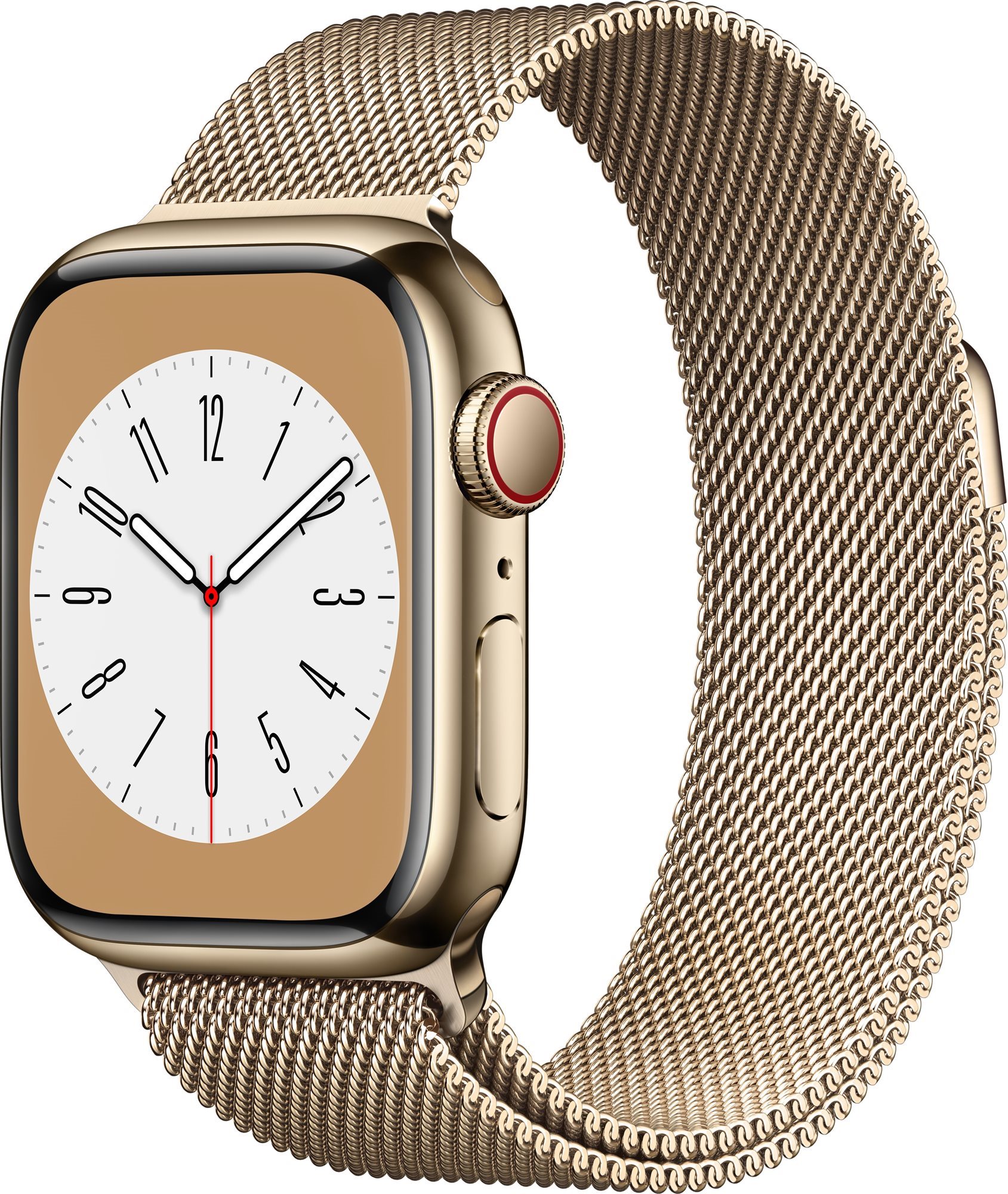 Apple watch series 8 41mm cellular - arany rozsdamentes acél tok, arany milánói szíj