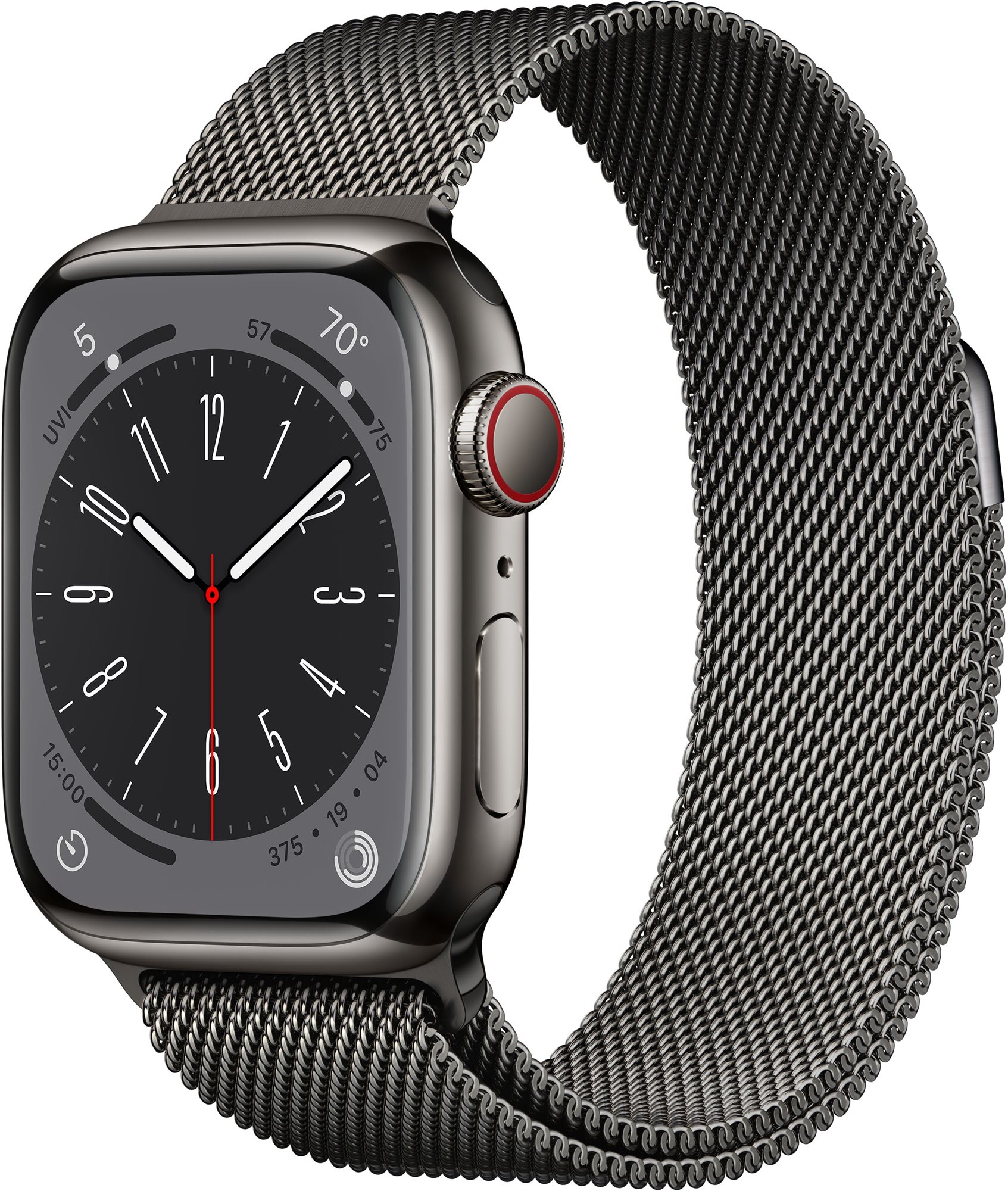 Apple watch series 8 41mm cellular - grafit rozsdamentes acél tok, grafit milánói szíj