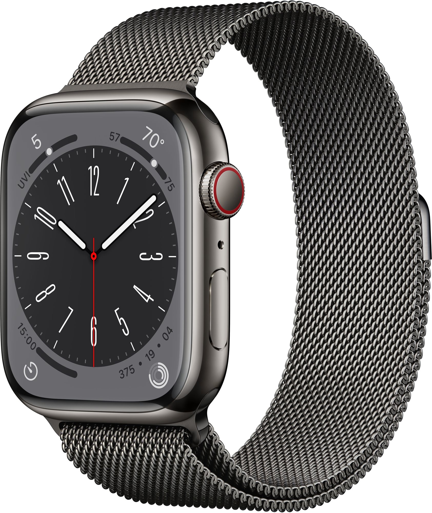 Apple watch series 8 45mm cellular - grafit rozsdamentes acél tok, grafit milánói szíj