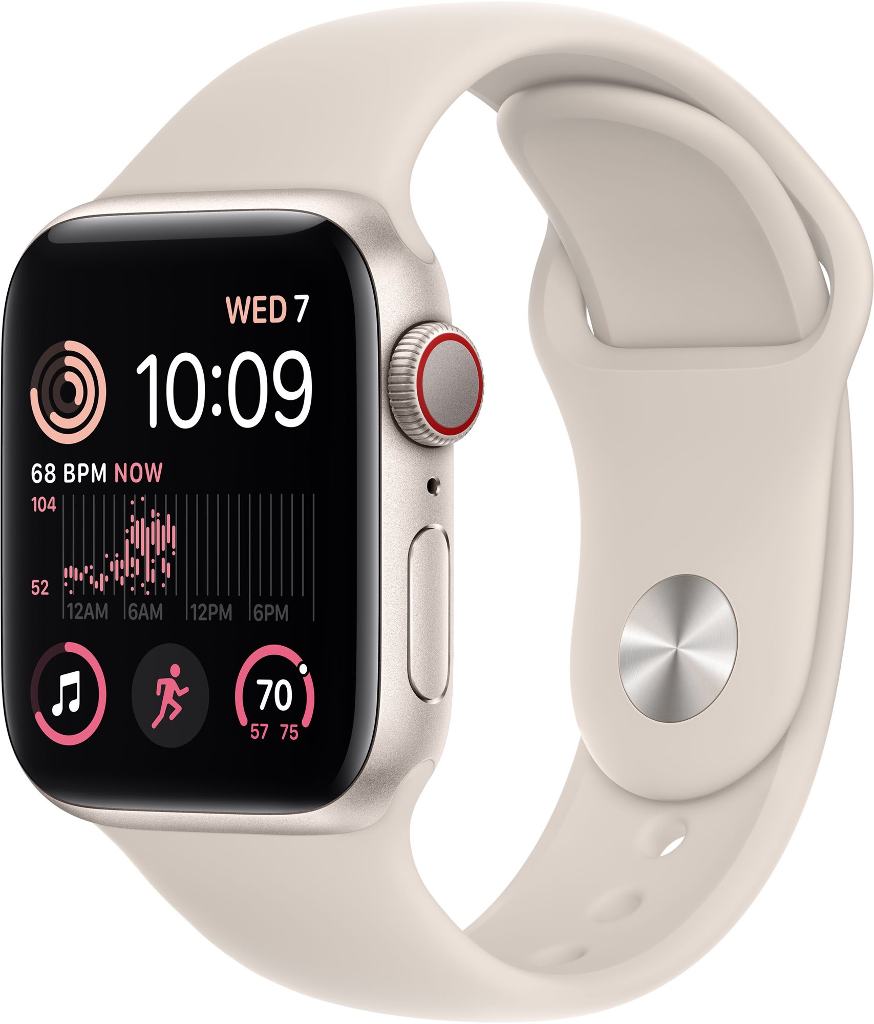 Apple Watch SE (2022) 40mm Cellular - csillagfény alumínium tok, csillagfény sport szíj