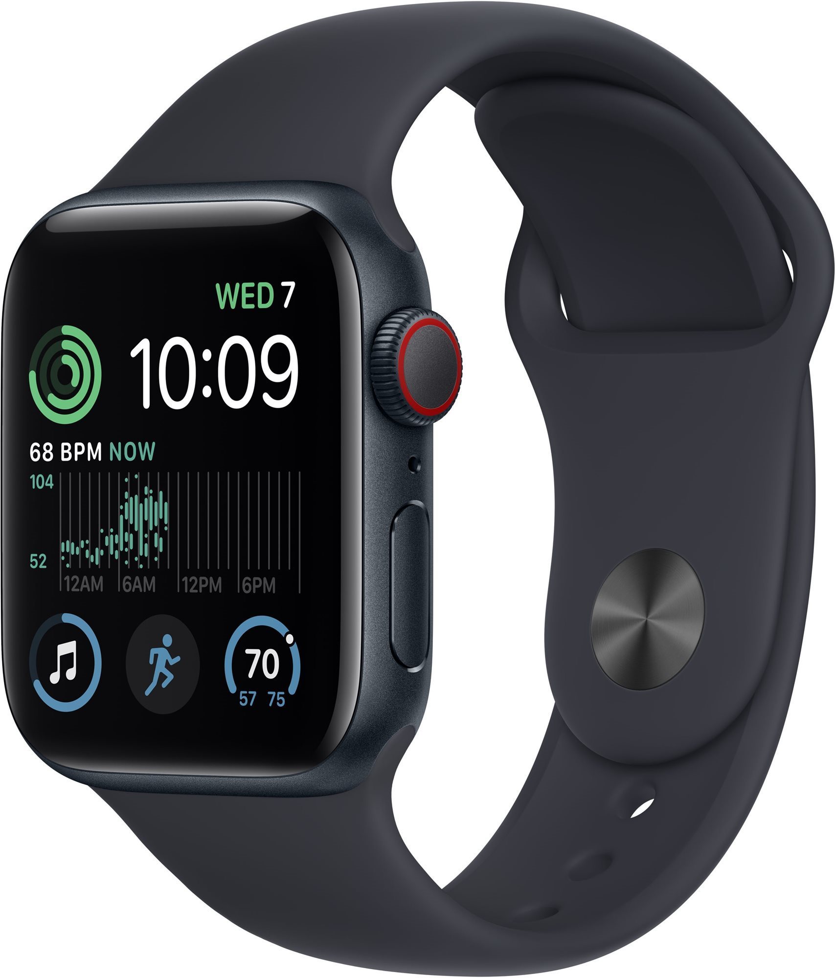 Apple Watch SE (2022) 40mm Cellular - éjfekete alumínium tok, éjfekete sport szíj