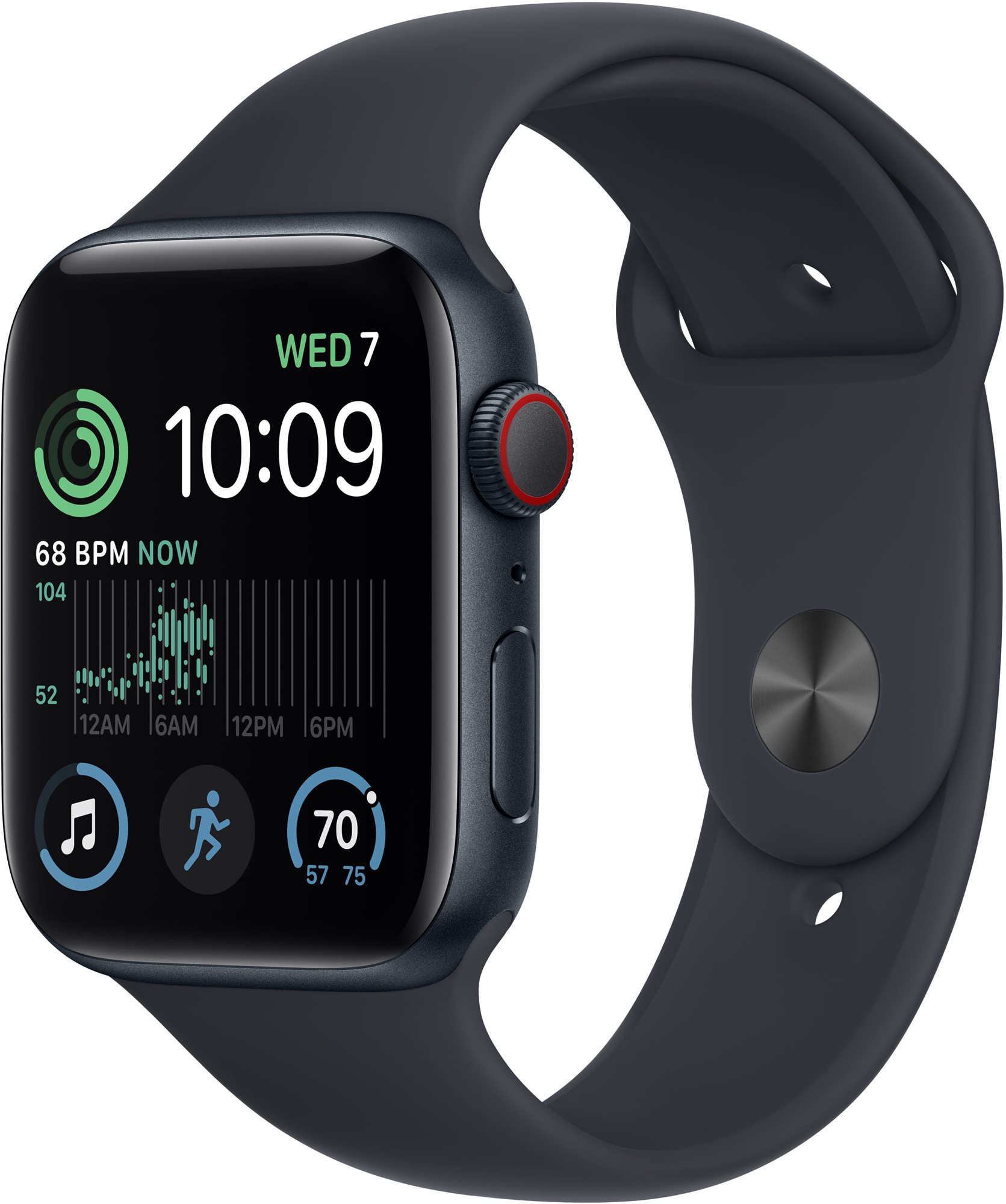Apple watch se (2022) 44mm cellular - éjfekete alumínium tok, éjfekete sport szíj