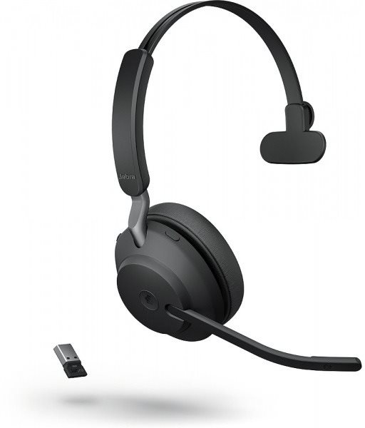 Jabra Evolve2 65 headset, Link 380a MS, mono, fekete