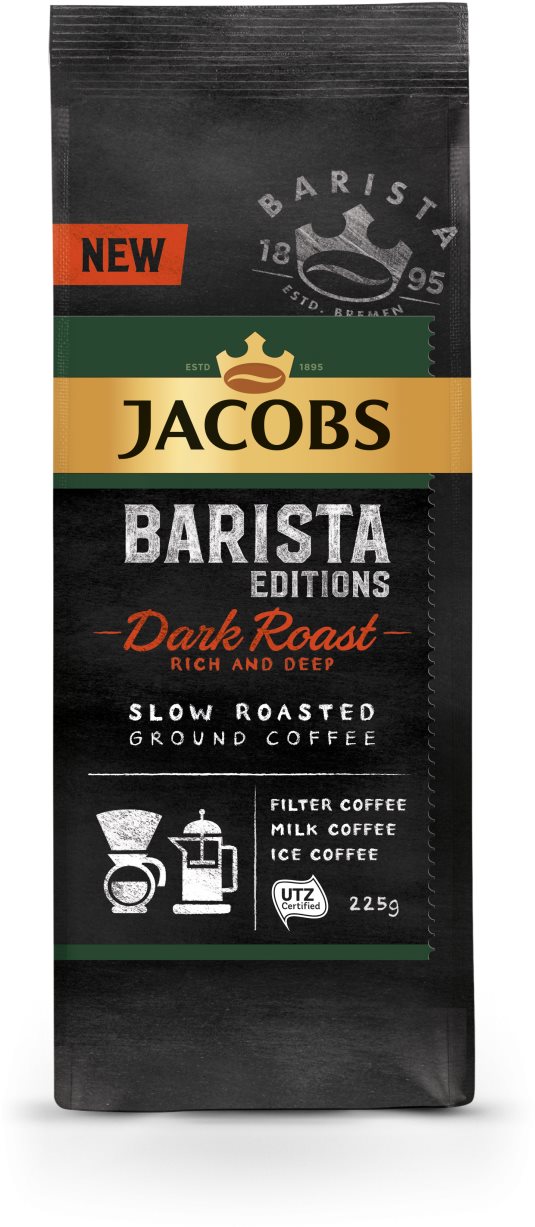 Jacobs Barista Dark őrölt kávé, 225g