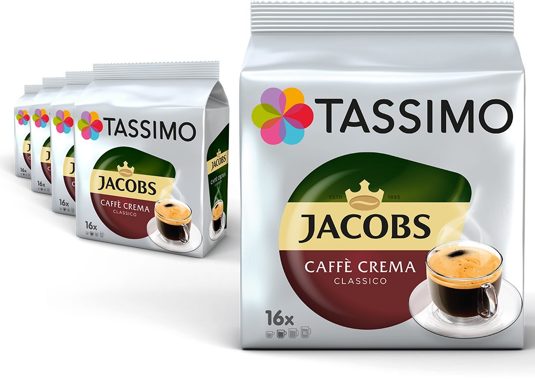 Tassimo KARTON 5 x Jacobs Cafe Crema 80 adag