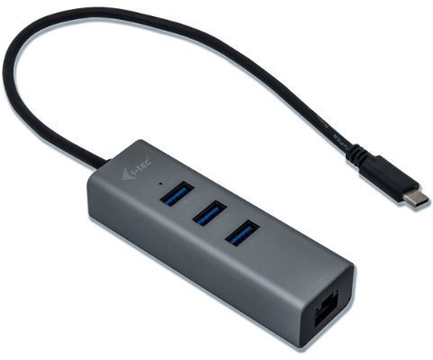I-TEC USB-C Metal 3-port HUB GLAN-nal