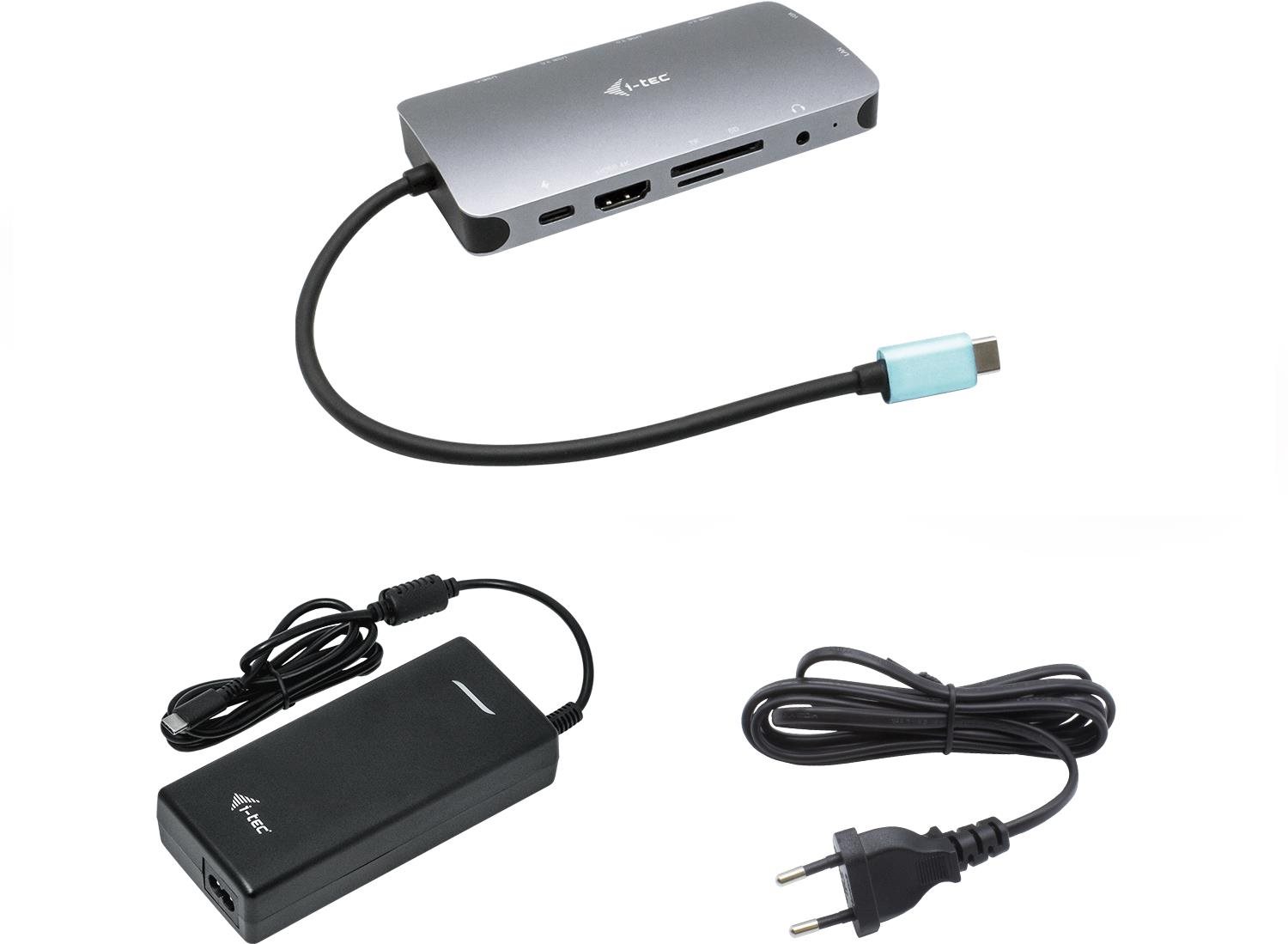 i-tec USB-C Metal Nano Dock HDMI/VGA LAN PD 100 W 112W tápegység (PD 100W)