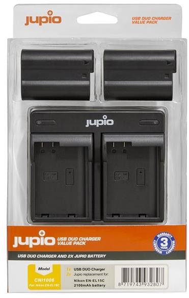 Jupio 2db EN-EL15C akkumulátor 2100 mAh és kettős töltő Nikon fényképezőgépekhez
