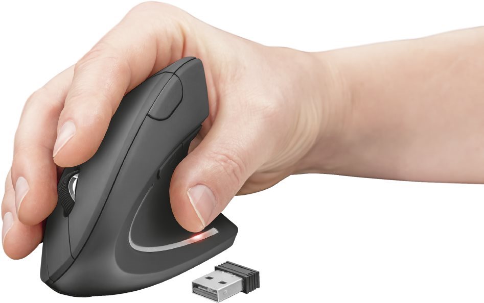 TRUST Verto vezeték nélküli ergonomikus USB egér, fekete