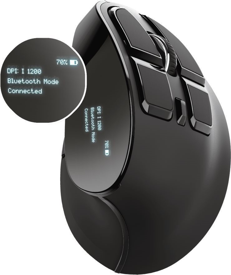 TRUST ergonomikus egér Voxx újratölthető, ergonomikus vezeték nélküli egér