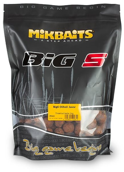 Mikbaits - Legends Boilie v dipu BigS Oliheň Javor csali 16mm-es 250ml-es kiszerelésben