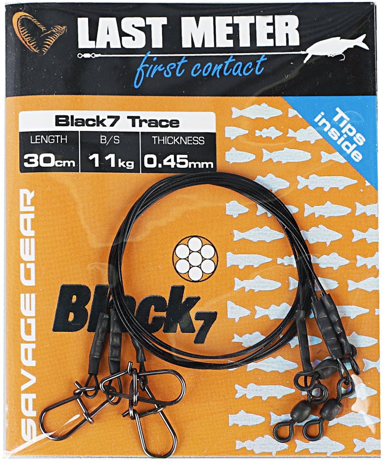 Savage Gear Black7 Trace 0,45mm 11kg 30cm 3db